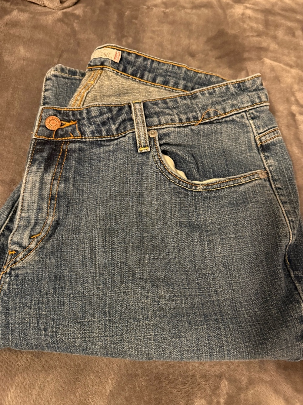 Levis Boot Cut Jeans Blue Waist 20W Short